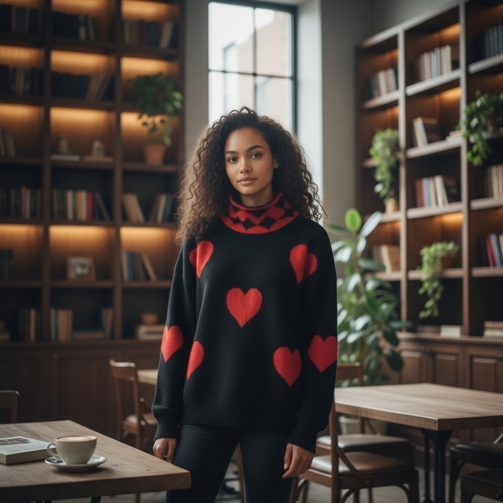 EUC - ESCADA Heart Sweater - Size 38